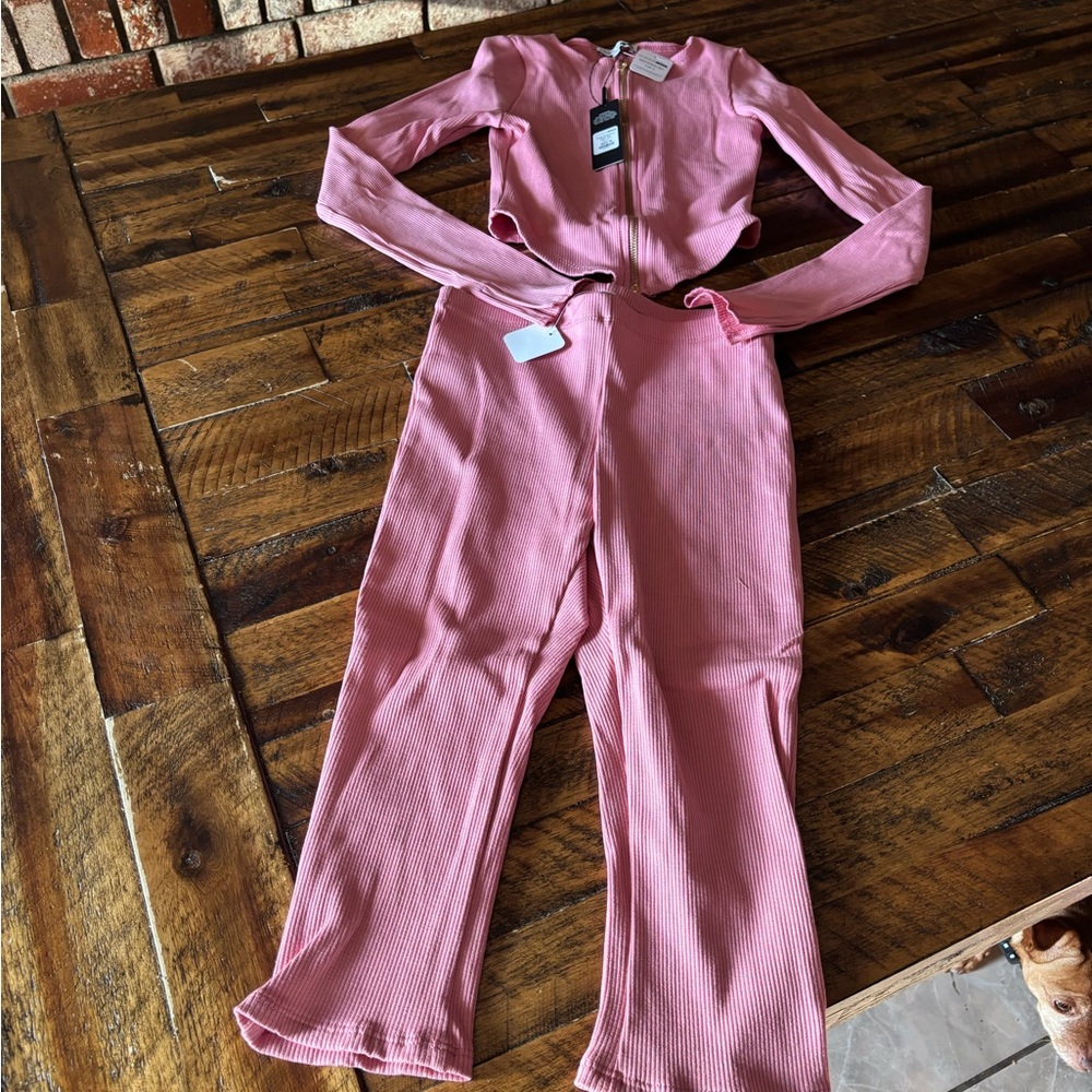 Fashion Nova Pink Ribbed Pant Set Eliza Snatched Pant Set - Mauve